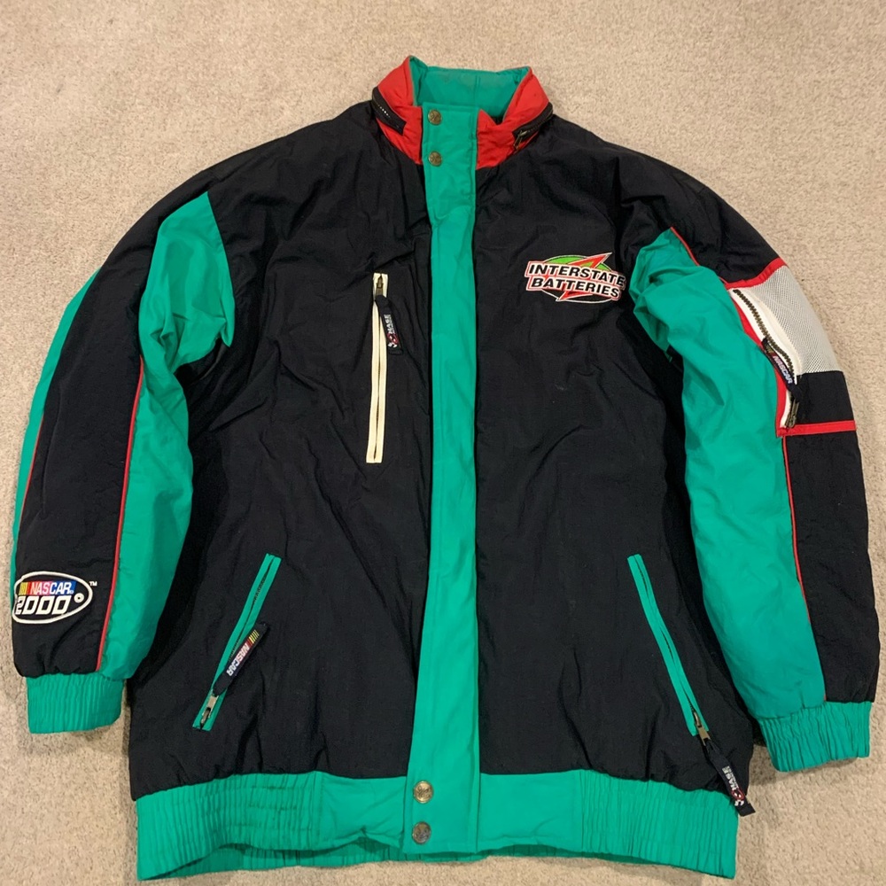 Interstate Batteries Bobby Labonte NASCAR 2000 Windbreaker bomber Jacket Large
